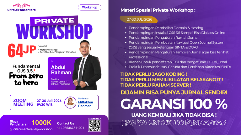 Private Workshop : Fundamental OJS 3.5, From hero to zero