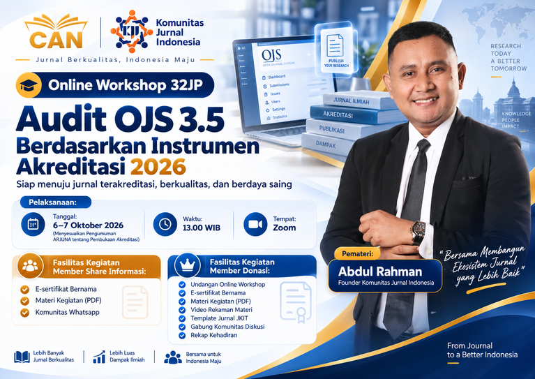 Online Workshop 32JP : Audit OJS 3.5 Berdasarkan Instrumen Akreditasi 2026